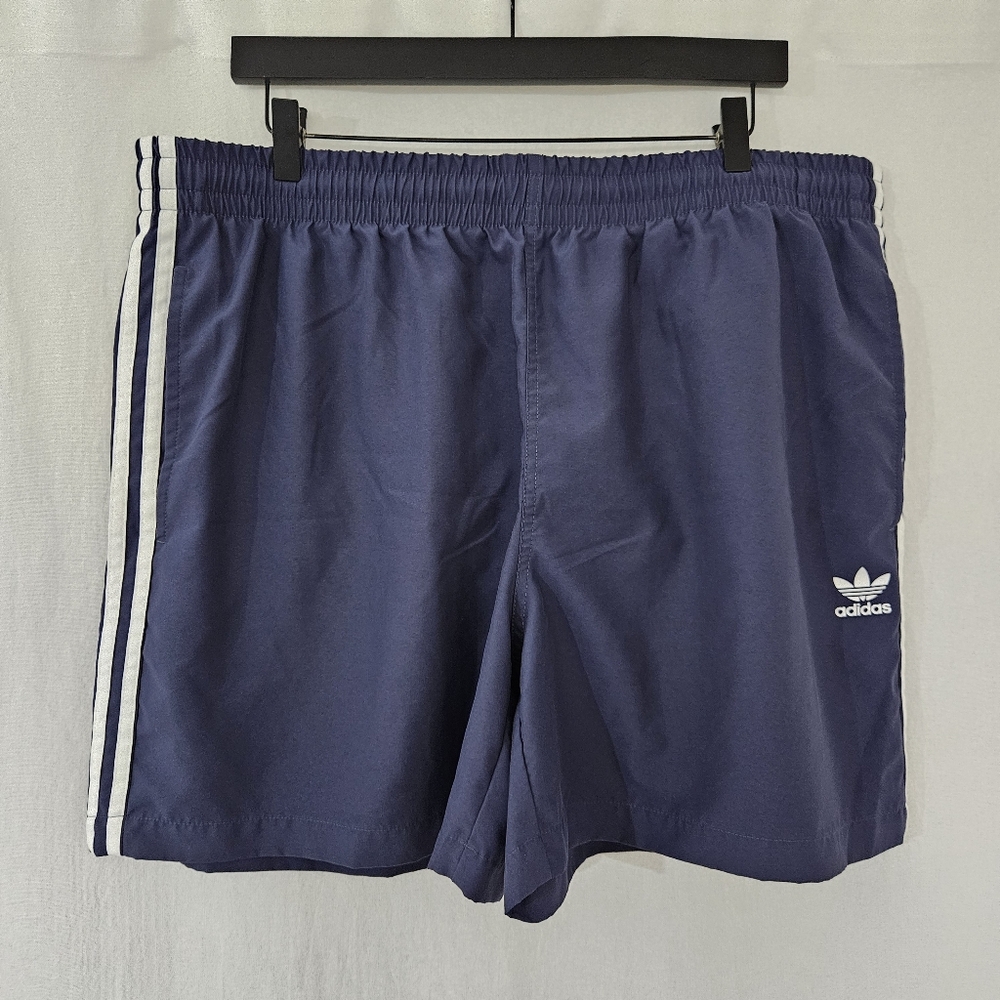 Adidas Athletic Shorts in Dark Blue & White Men's Size 2XL
